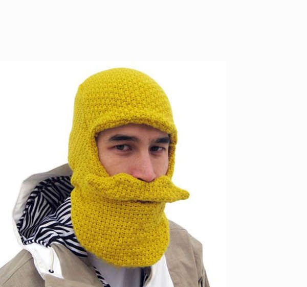 Quirky Knitted Beard Caps