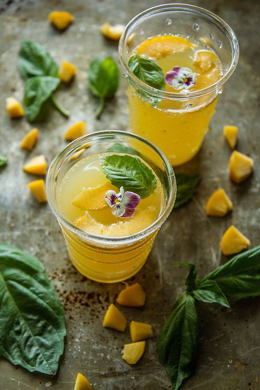 Basil-Infused Bellinis