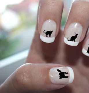 Feline Silhouette Manicures