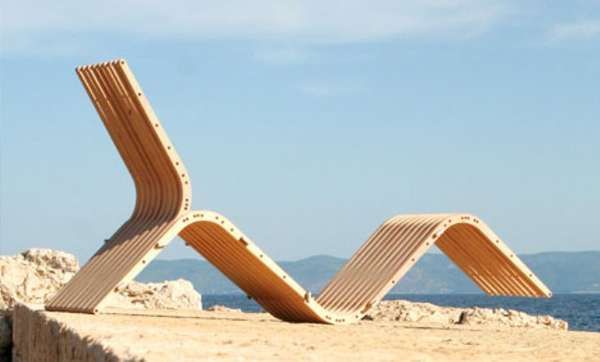 Wooden Boomerang Loungers