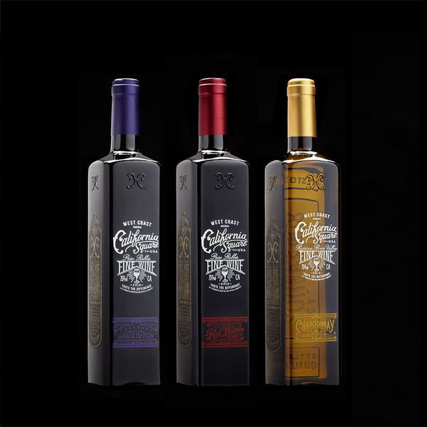 Retro Square Wine Bottles