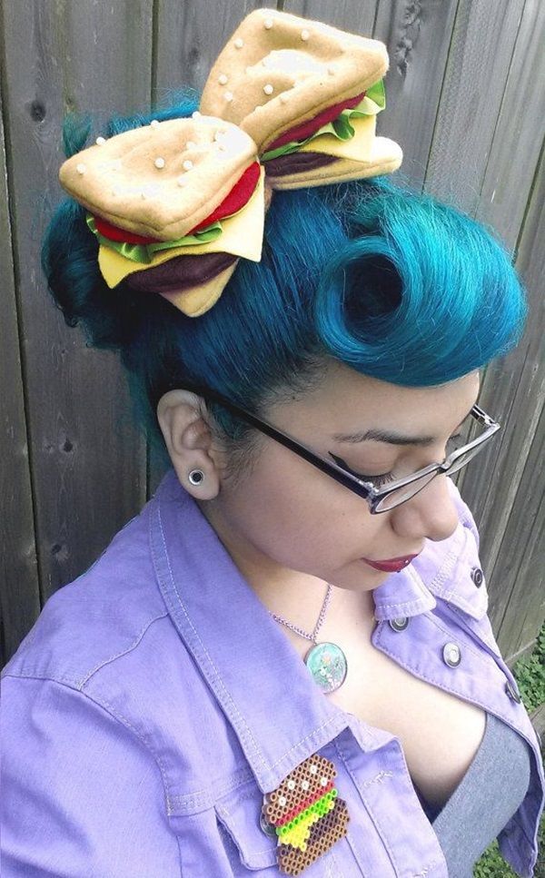 Cheeseburger Hair Bows