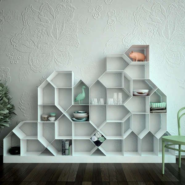 House-Shaped Shelving Units