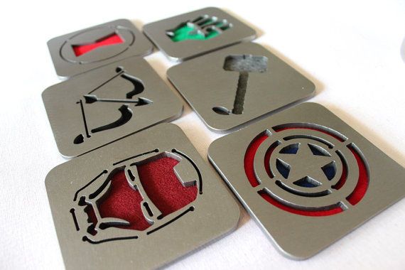 Steel Superhero Insignia Coasters