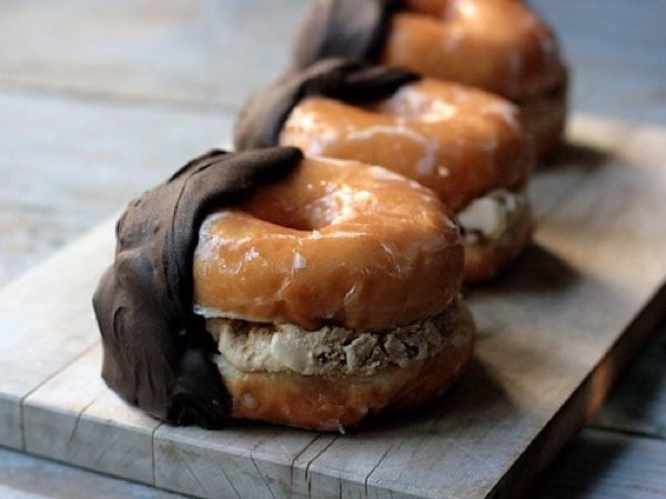 Chocolate-Dipped Donut Sandwiches