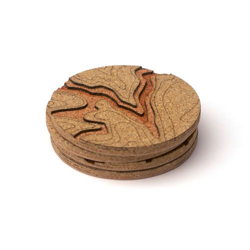 Topographic Cork Coasters