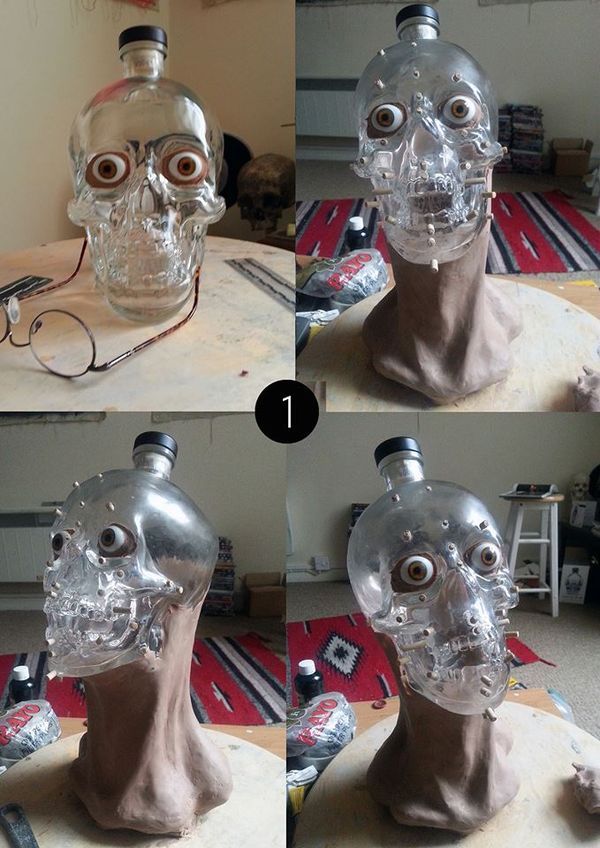 Skin Grafted Skull Bottles