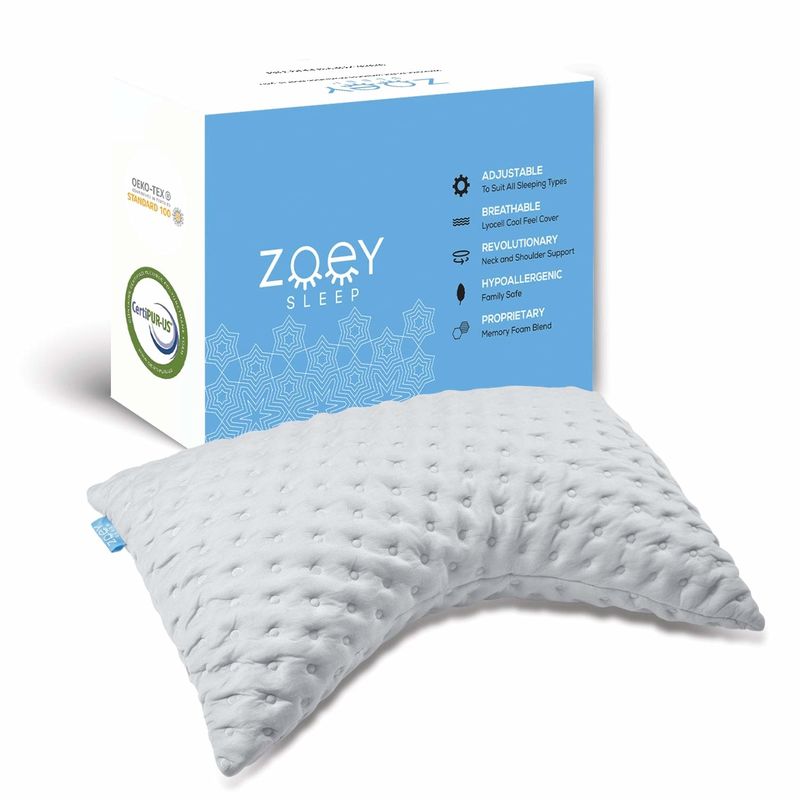 side sleeper curved pillow