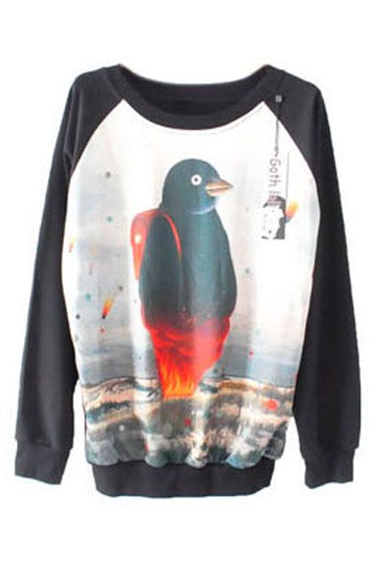 Peculiar Penguin-Printed Sweatshirts
