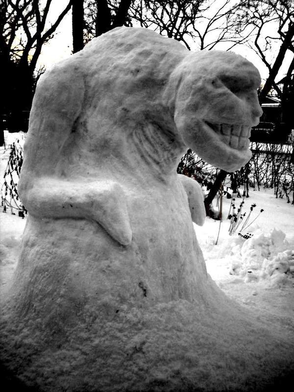 Gaming Monster Snow Sculptures