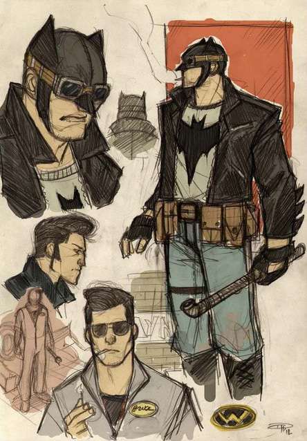 Rockabilly Caped Crusader Renderings