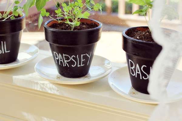 DIY Chalkboard Planters