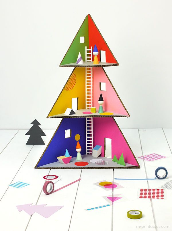 DIY Christmas Tree Dollhouses