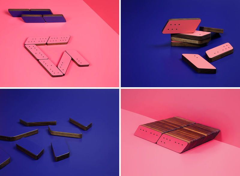 Diagonal Neon Dominos