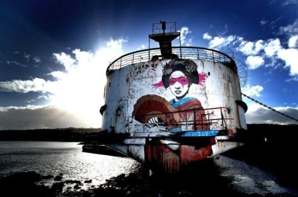 Abandoned Shipwreck Graffiti Art
