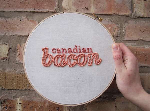 Typographic Carnivore Embroideries