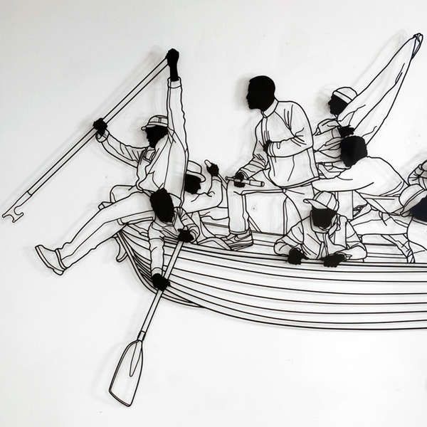 Rowing Silhouette Sculptures