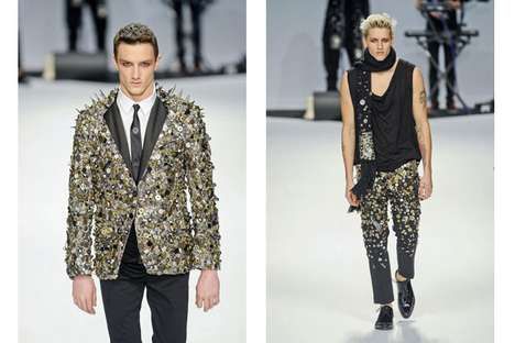 Bedazzling Buttoned Menswear