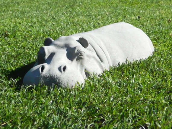 Hiding Hippo Lawn Ornaments