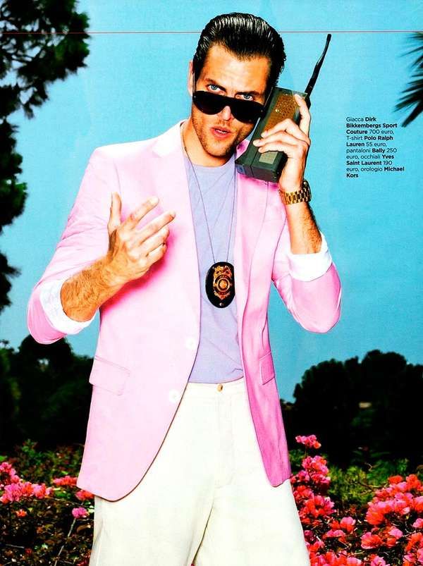 80s Cop Menswear Shoots gq italia miami vice