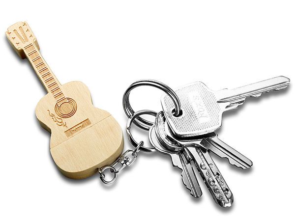 Wooden Guitar Keychains