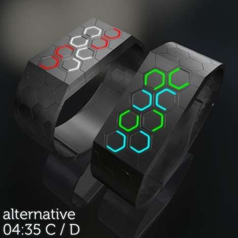 Futuristic Geometric Timepieces