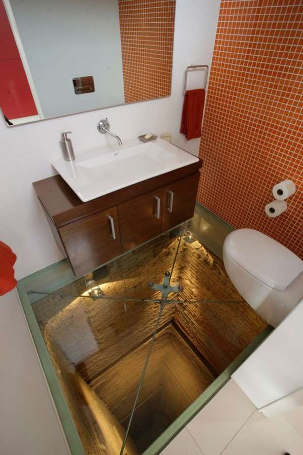 See-Through Bathroom Floors 