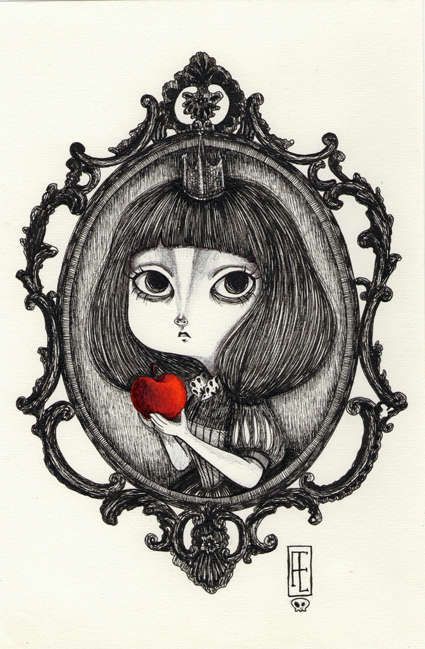 Gothic Girl Ink Etchings