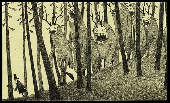 Monstrous Post-It Drawings