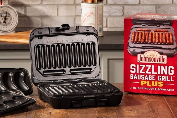 Johnsonville Sizzling Sausage Grill PLUS 3 In 1 Indoor Grill