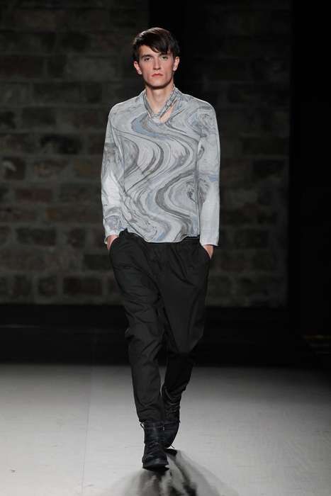 Sophisticated Swirl-Dyed Menswear