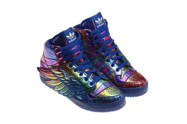 Metallic Rainbow-Colored Sneakers