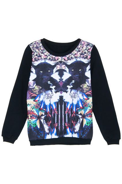 Kaleidoscopic Panther-Printed Shirts