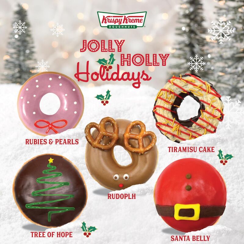 Limited-Edition Festive Donuts : krispy kreme holiday donuts