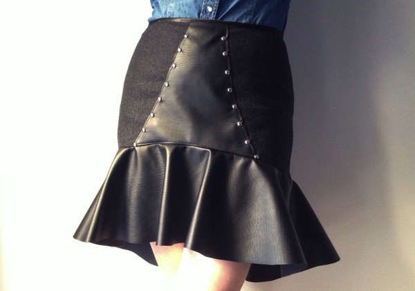 DIY Leather Studded Skirts Leather Studded Skirts