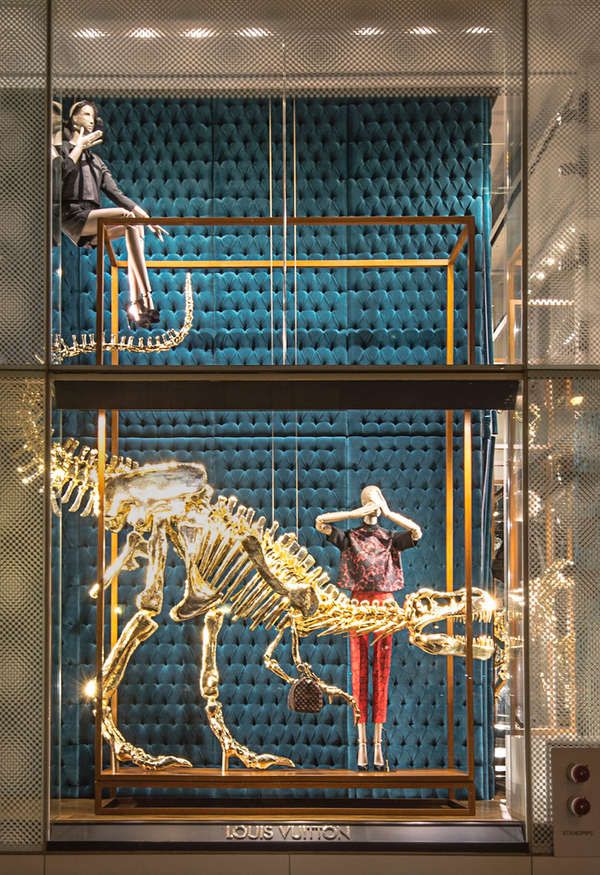 Golden Dinosaur Retail Displays