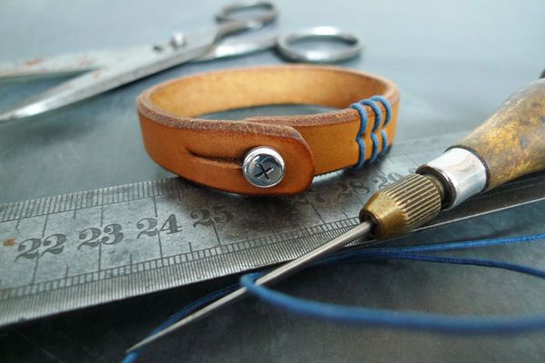 Custom Leather Denim Bracelets