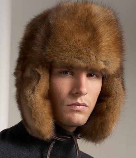 Mens hat with fur deals