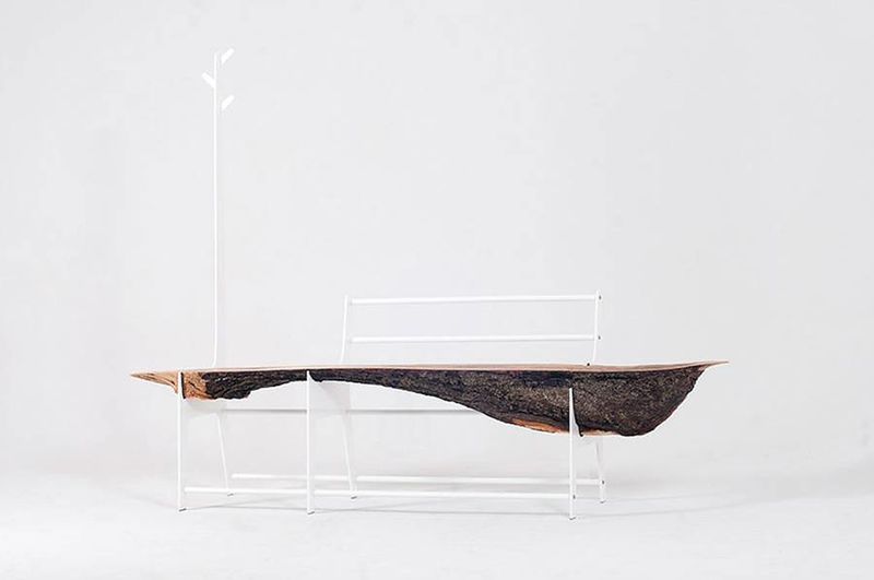 Minimalist Tree Trunk Benches