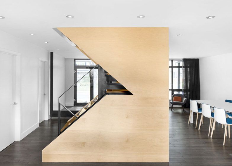 Angular Maple Staircases