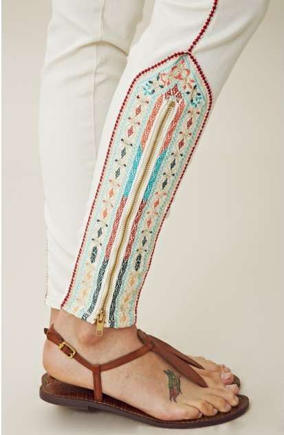 Embroidered Tribal Denim