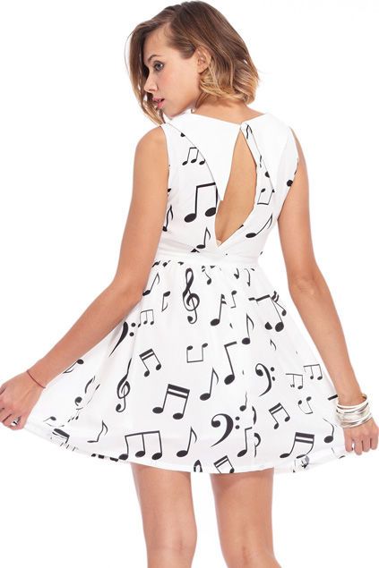 Musically Printed Mini Dresses