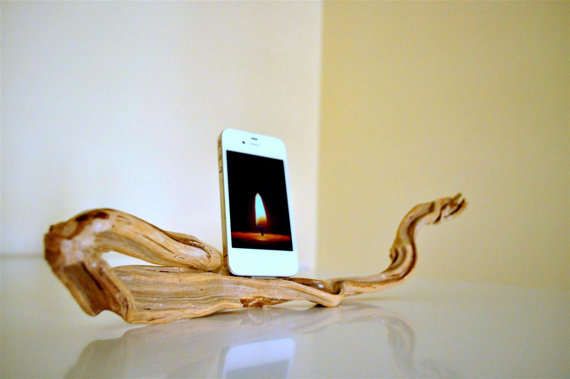 Natural Wood iPhone Docking Stations
