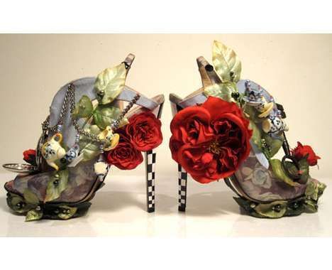 Opulent Etched Heels : Nicholas Kirkwood for Rodarte gold metal