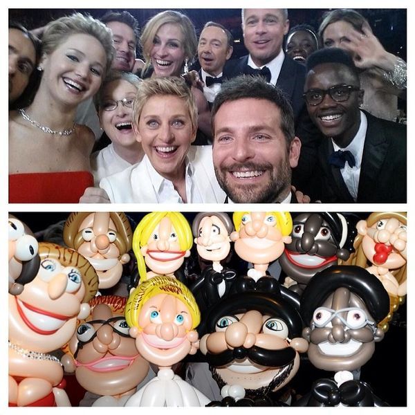 Inflated Oscars Selfie Recreations