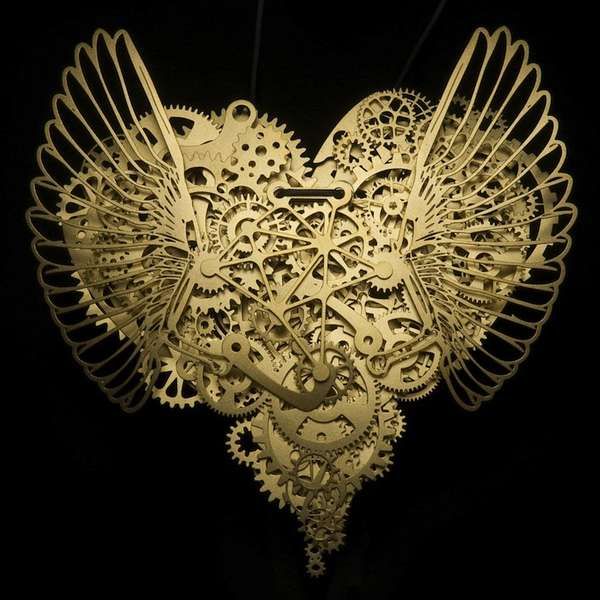 Elaborate Paper Heart Sculpture Jewelry