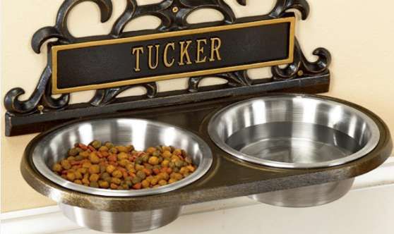 Custom Mounted Dog Dishes