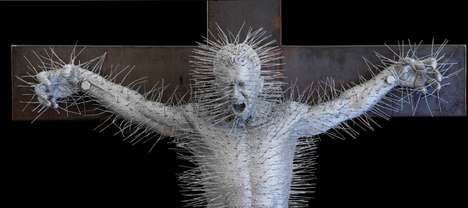 Spikey Crucifixion Sculptures