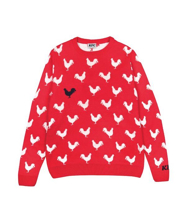 Patterned QSR Sweaters - KFC Recreated an Iconic Princess Diana Sweater with Chickens (TrendHunter.com)
