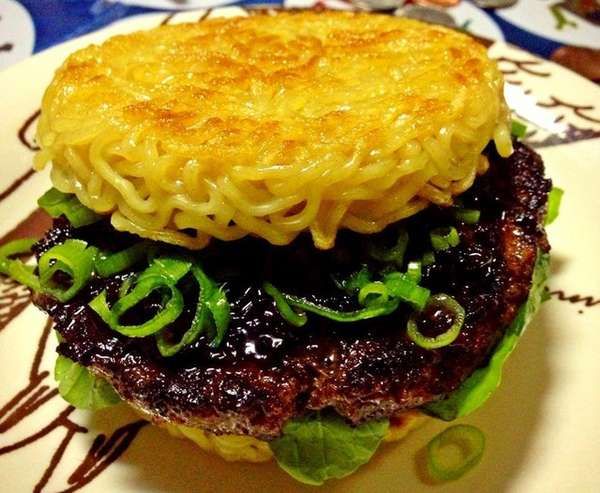 Gigantic Ramen Noodle Burgers